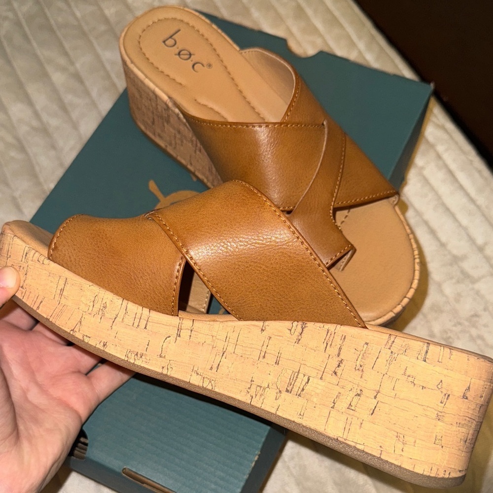 b.o.c. Women's Brown Wedge Sandals - Picture 11 of 16